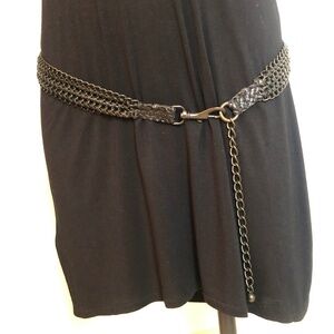 Unique Chain Belt, Metal & Leather